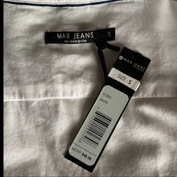 NWT MAX JEANS white button down shirt - Picture 4 of 4
